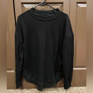 Women’s black waffle longsleeve